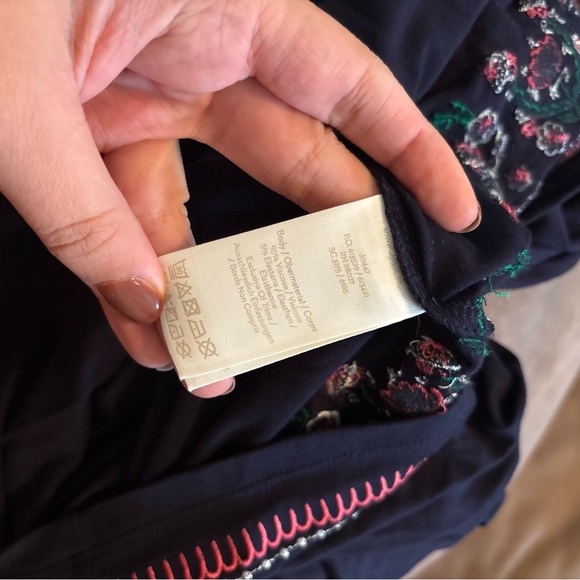 Boden Navy Blue Embroidered Pineapple Dress Size 8 - Picture 6 of 6